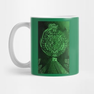 the mexican pyramids in teotihuacan green dragon aztec calendar Mug